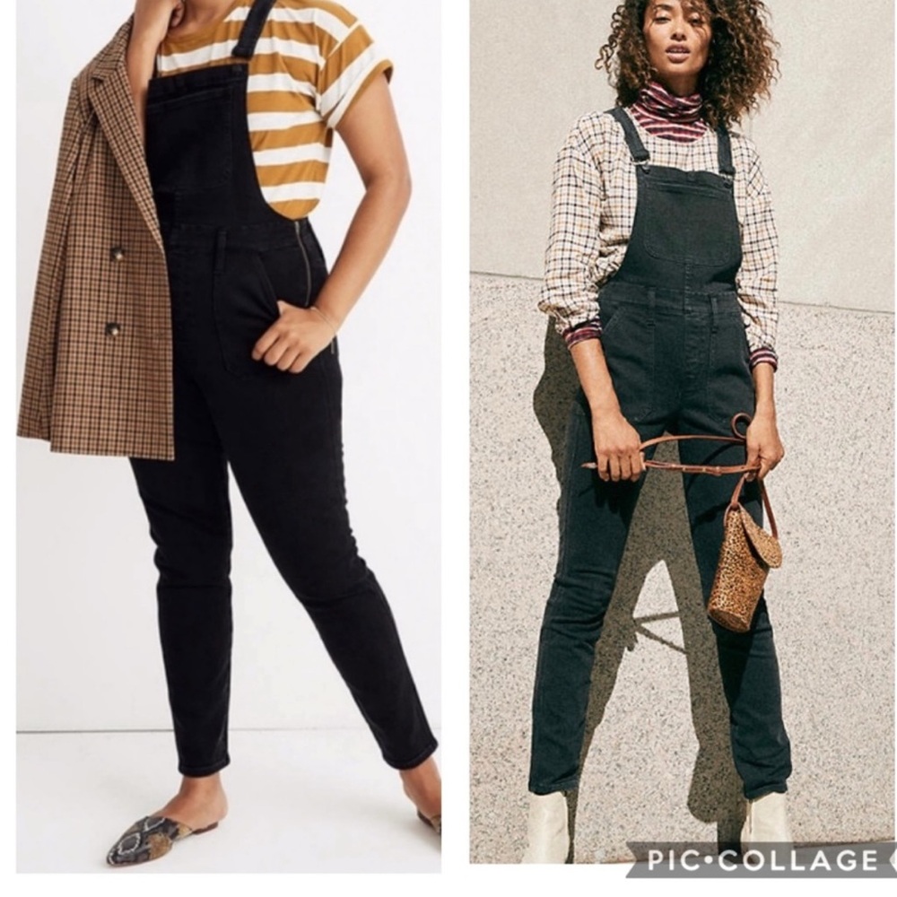 Madewell Skinny Overalls Lunar Wash BLk 3X Petite